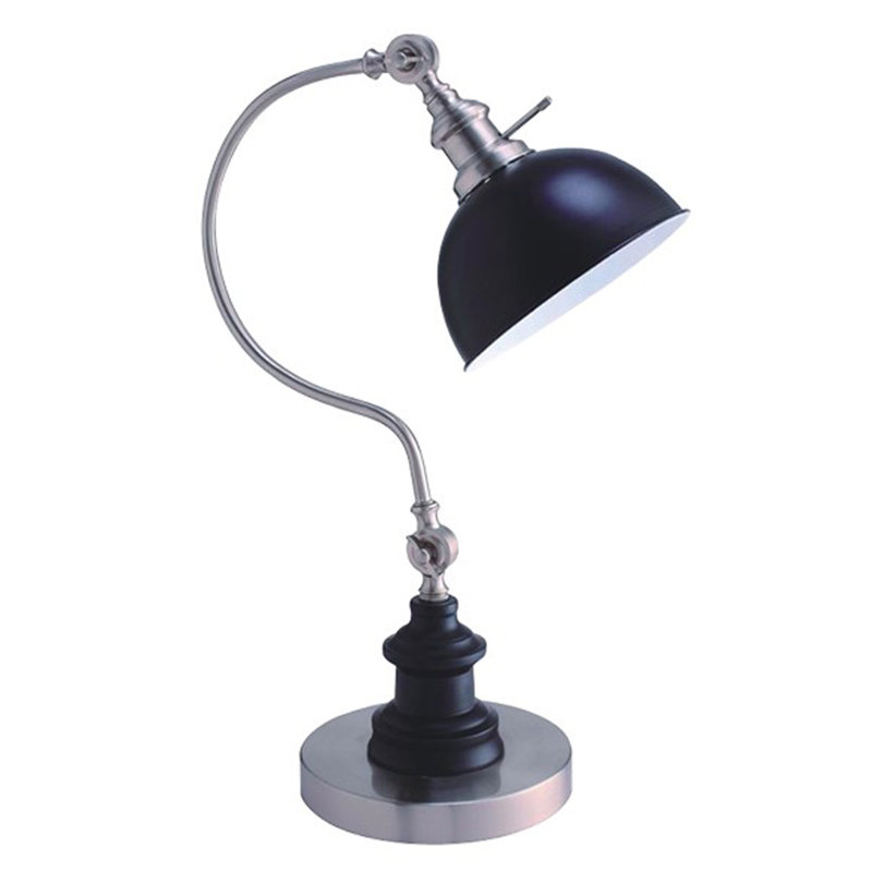 22"H SATIN NICKLE GOOD NECK TABLE LAMP