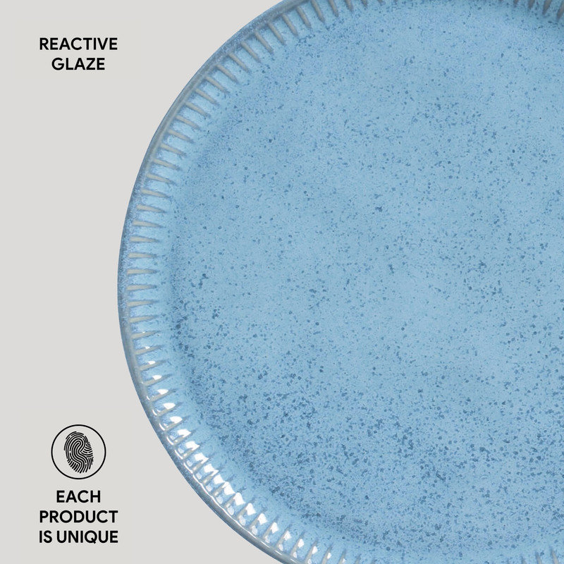 Assiette plate en grès de 10,8 po Linhas Breeze