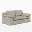 Canapé à compression moderne en tissu de lin avec housse amovible et lavable, canapé rembourré à siège profond avec mousse haute densité, sans assemblage requis Canapé peu encombrant pour salon, appartement, gris