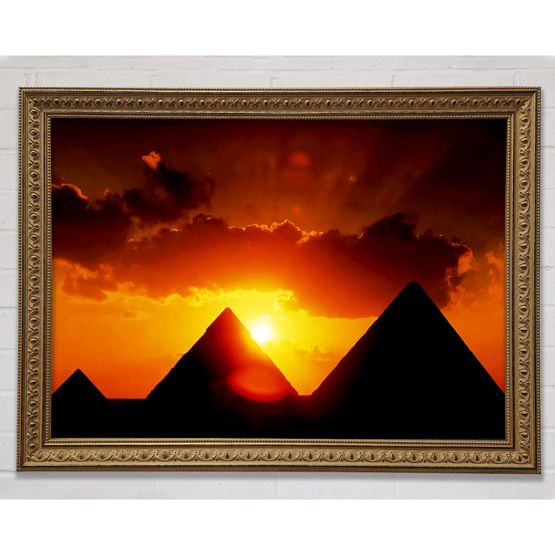 Ägyptische Pyramide Sonnenuntergang - Einzelner Bilderrahmen Kunstdrucke