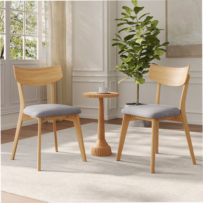 Ensemble de 4 chaises de salle à manger Mid-Century, Naturel