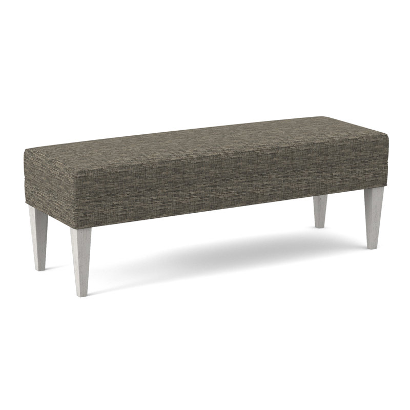 Livery Upholstered Bench, Bisque, Filigree Ivory