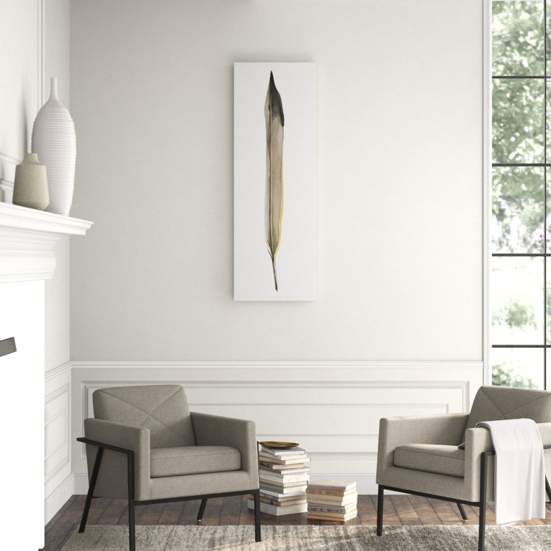 Fall Feathers II Painting by Elena Carlie, Glass Coat, 87" H x 30" W x 1.5" D