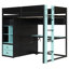Lit mezzanine moderne avec rangement, bureau en MDF pour étude à domicile-1413403146