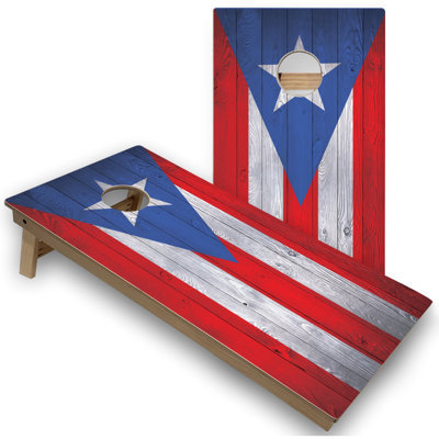 Puerto Rico Flag Regulation 2x4 Cornhole Board Set