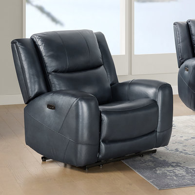 Cynita Leather Power Recliner, Silverado Butternut