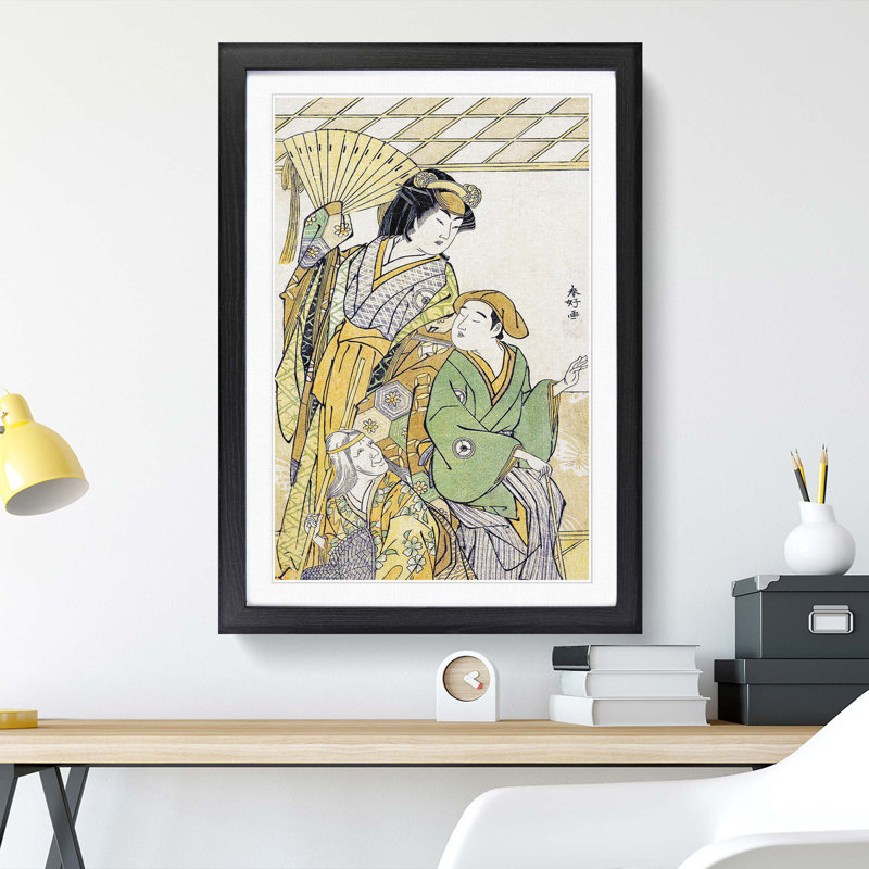 The Fourth Iwai Hanshiro by Katsukawa Shunsho - Picture Frame Painting Print, 36cm H x 27cm W x 2cm D, Black Framed