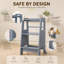 Escabeau de cuisine en bois pour enfants - Tour d'apprentissage pour tout-petits avec repose-pieds réglable-1339401459