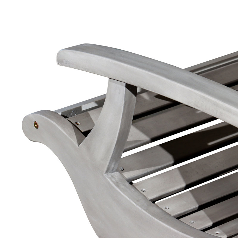 Chaise berçante d'extérieur avec accoudoirs, Argent argent