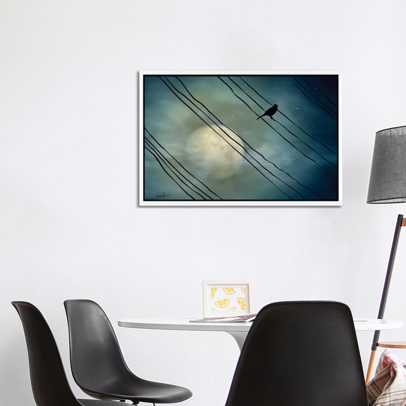 Pássaro Ao Luar (Bird Moonlight) by Marcel Caram - Print on Canvas, White Framed, 101.6 cm H x 66.04 cm W