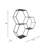 Modern 26" Hexagon Mounted Wall Shelf Black Iron Hexagonal - 26" x 6" x 26"