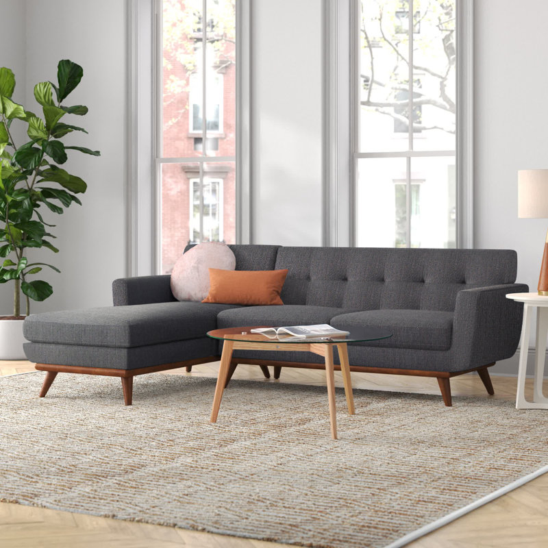 Arwilda Upholstered L-Shaped Sectional Left Hand Facing, Slate Gray