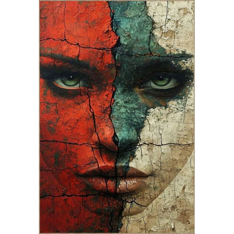 Italian Women's Themed Woven Base Washable Carpet, Rectangle 4'8" x 6'7"
