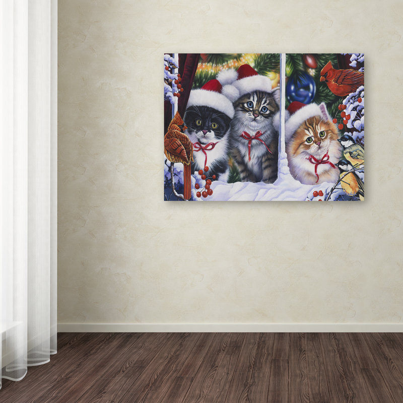 «Cats in Window», impression sur toile tendue, H 35 po x l 47 po x P 2 po