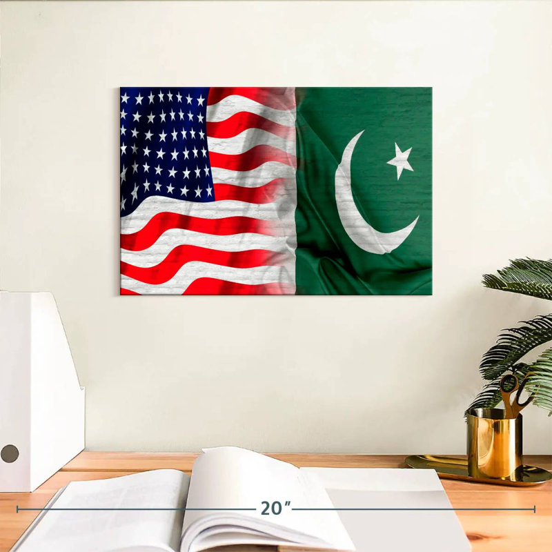 Borges USA And Pakistan Flags, 8" H x 12" W