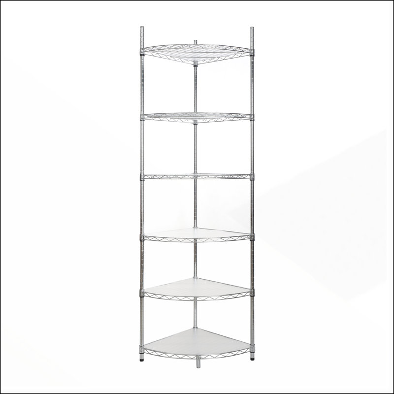 Étagère d'angle résistante réglable à 6 niveaux pour un rangement maximal et une durabilité dans les petits espaces