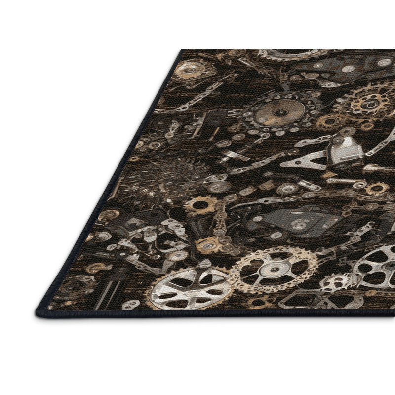Tapis de transport brun lavable à la machine, Rectangulaire 2 pi x 3 pi