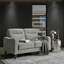 Meuble de salon moderne avec causeuse et revêtement en chenille gris