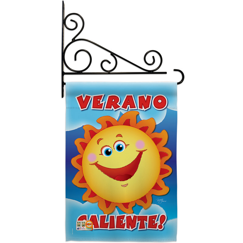 Polyester à 2 faces 19 x 13 po verano caliente ensemble de drapeaux