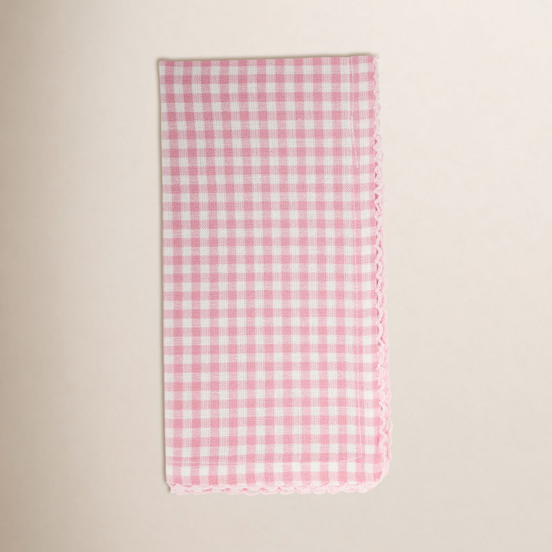 Anij 100% Cotton Geometric Napkin, Pink