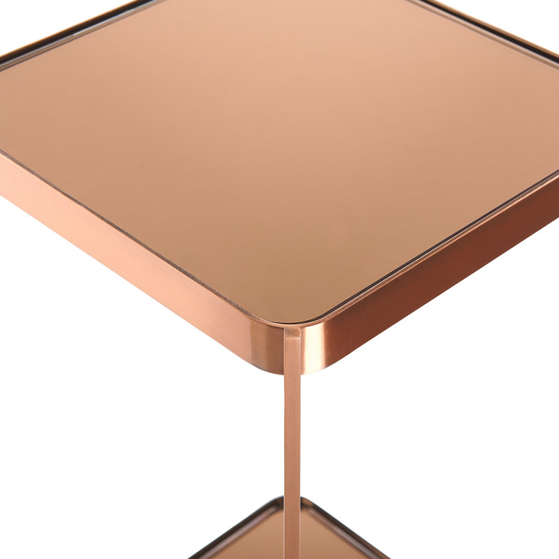 Garrity Glass Top End Table, Copper