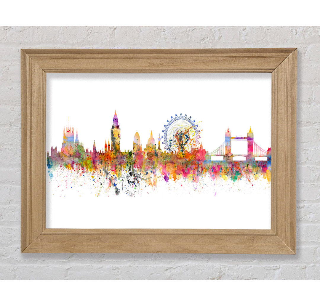 London Skyline Splatter - Bilderrahmen Kunstdrucke