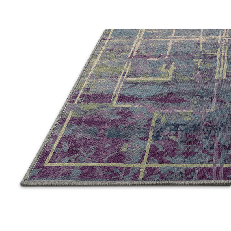 Tapis gris lavable à la machine, Rectangle 8 pi x 10 pi