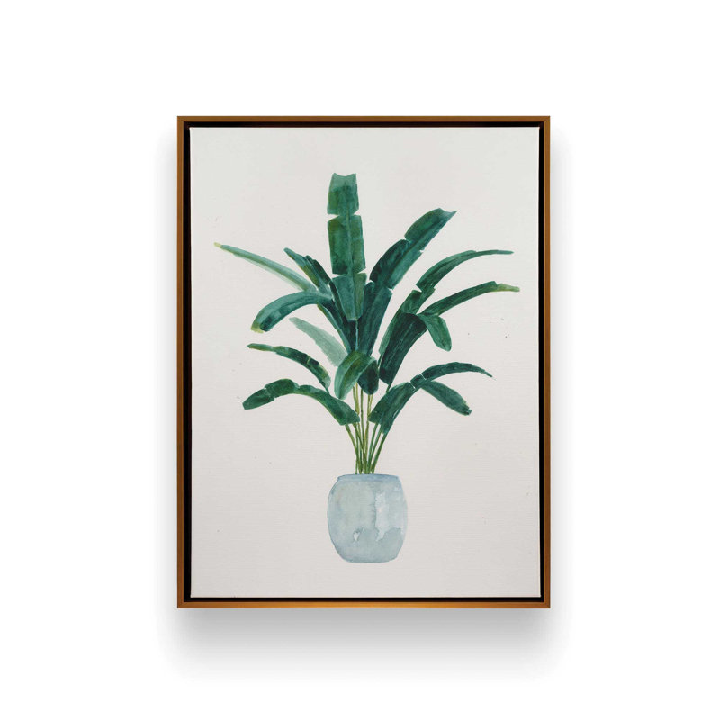 «Serene in Blue» par Cloverfield & Co., reproduction d'art, L 12 po x H 16 po, Toile avec cadre, Or