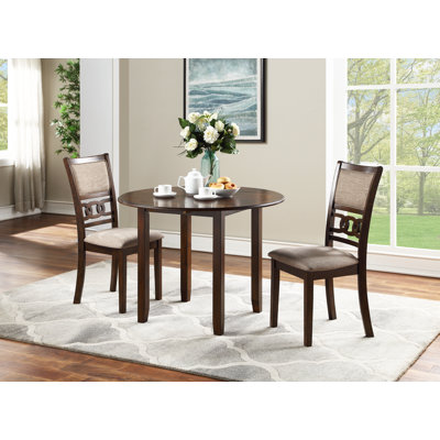 Ziemer Counter Height Drop Leaf Rubberwood Solid Wood Dining Set