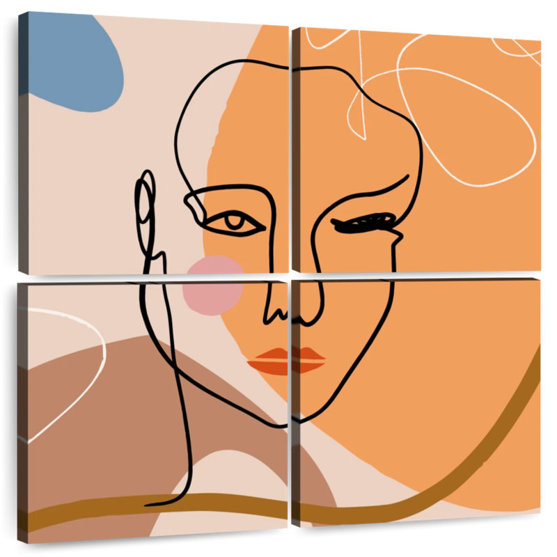 Leisha Outline Female Face, 32" H x 32" W