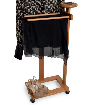 Wooden Blanket Valet Stand Brown