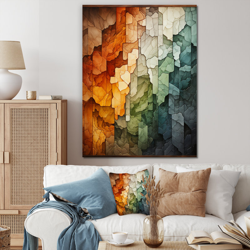 Hardedge Art Earthy Euphony IV - Reproduction d'art abstrait PT72654, H 20 po x l 12 po x P 1 po