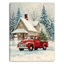 Art mural rétro sur toile tendue camion rouge par Winter House