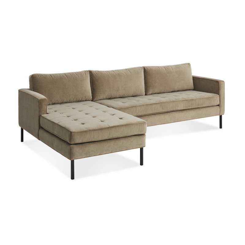 Paramount Chaise Sectional, Sanford Ceramic Crossweave, Black, Left Hand Facing