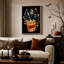 Art mural sur toile bleu avec masque fantôme-473084075