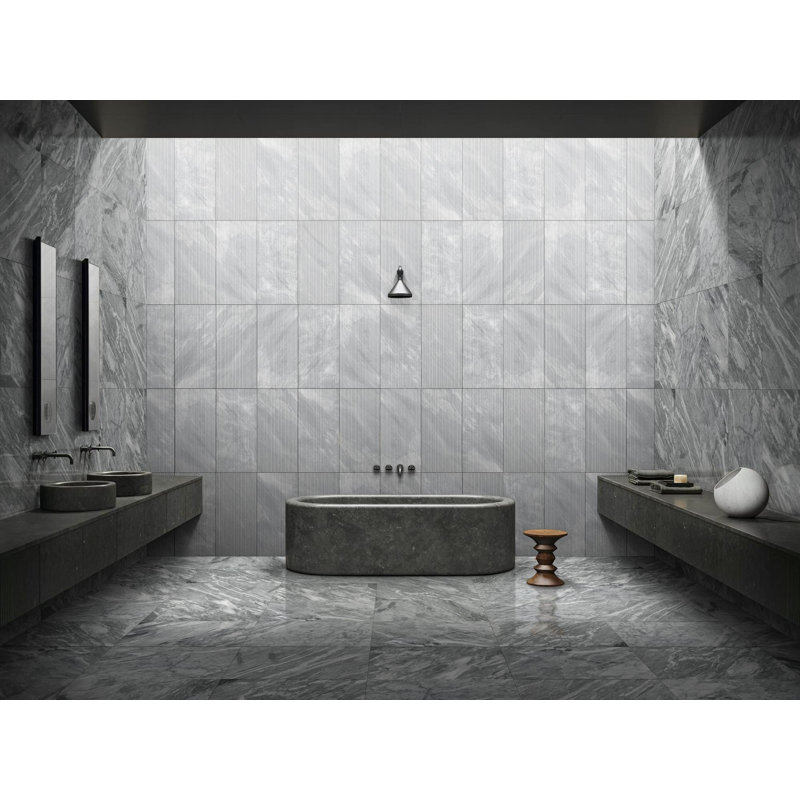 Carrara Marble, Gray marble, natural marble, for wall, OL textured finished, 3D fluted marble