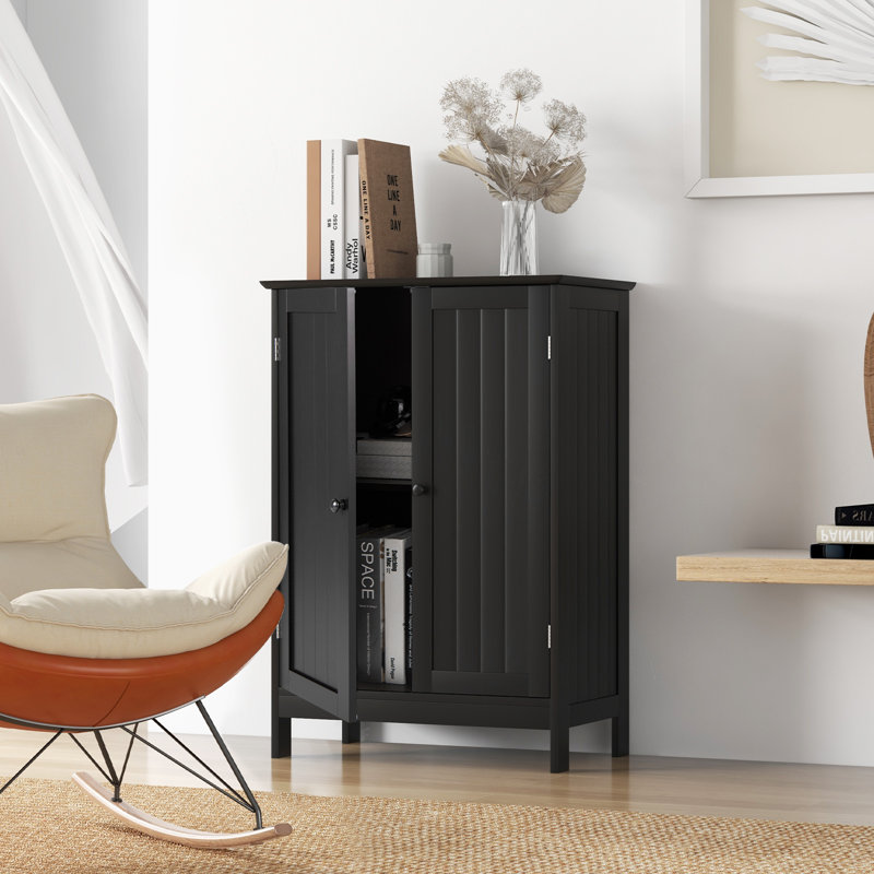 Amielle Freestanding Bathroom Cabinet, Black