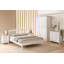 Élégant lit double, couleur blanc uni, 47,2 po x 38,6 po x 78,7 po | Panneau de fibres à densité moyenne 100% laqué, design durable et moderne | Parfait pour les chambres à coucher, meubles de chambre à coucher élégants et fonctionnels-407952935