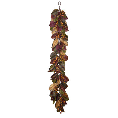 Fall Magnolia/Berry Garland 6-Ft Long