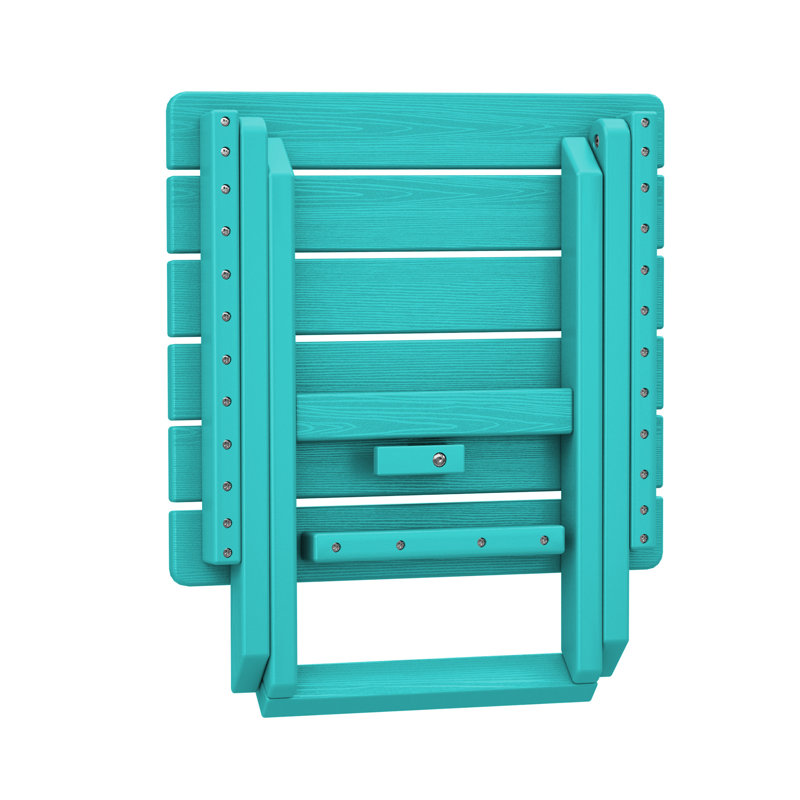 Kahn Rectangular HDPE Outdoor Folding Side Table, Blue