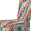 Chaise d'appoint contemporaine rembourrée rose et bleu avec motif abstrait et sauvage