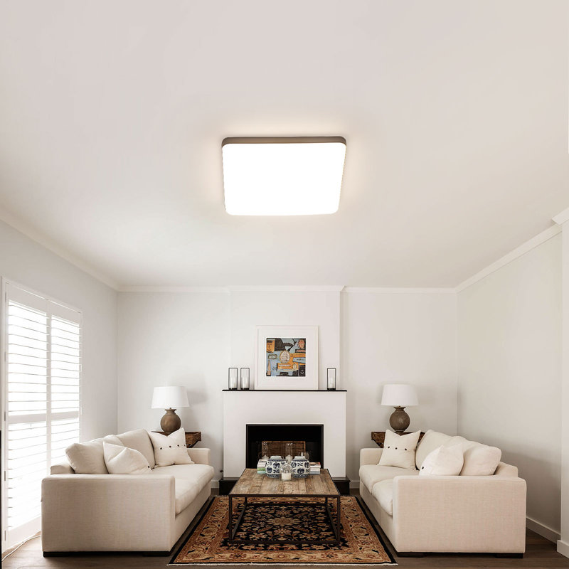 Square LED Flush Mount, 3.5cm H X 23cm W X 23cm D, Natural