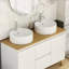 Vasque à poser ronde de 40 x 14,5 cm (15,7 x 5,7 pouces), en céramique blanche brillante, avec lavabo en céramique.