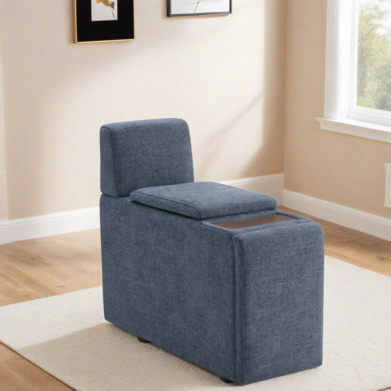 Console de rangement avec porte-gobelets Winfree, Bleu