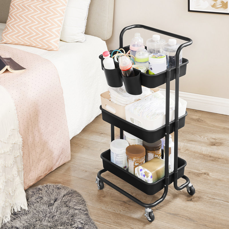 Rosilyn Metal Bar Cart, Black