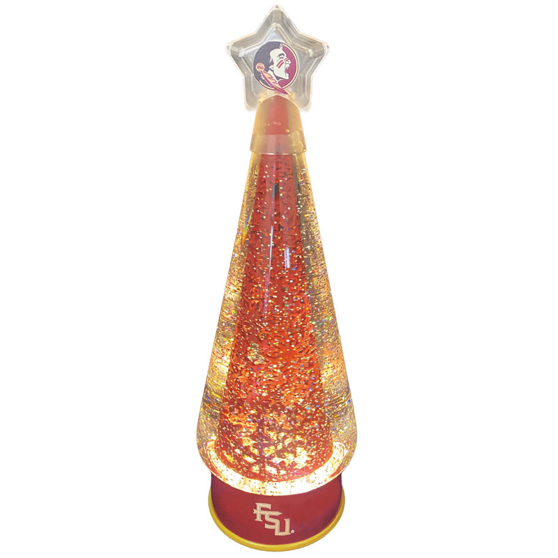 NCAA 12 inch Illuminated Glitter Globe Tree, FSU Seminoles
