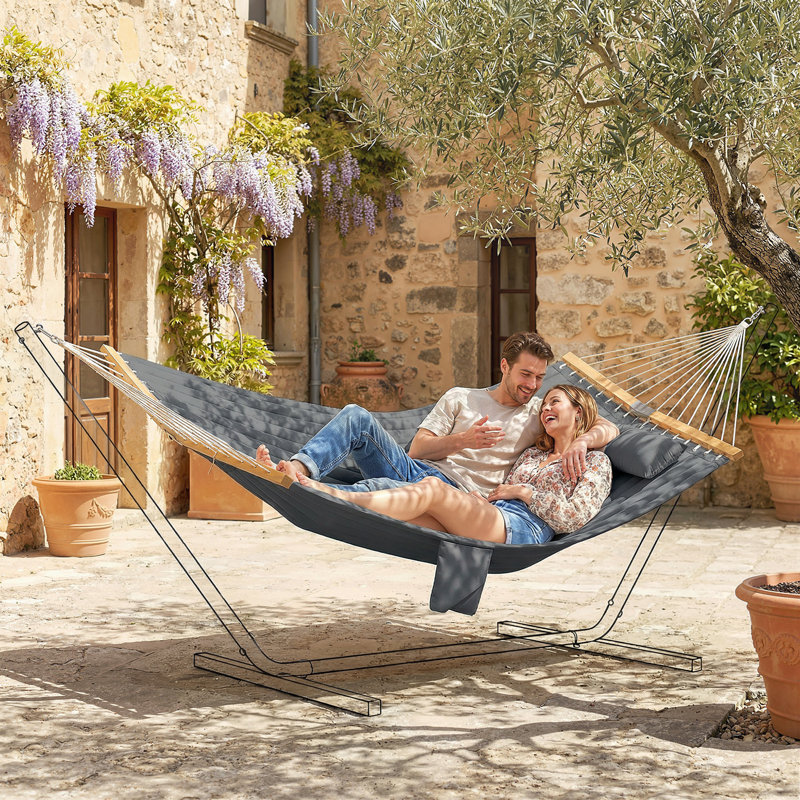 Outsunny Double Hammock 2-Person Extra Large 200 x 140 cm Grey