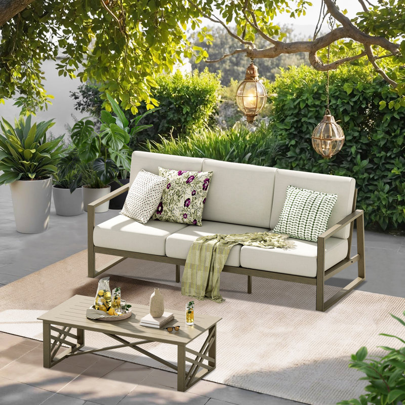 Hamarto 2 Pieces Aluminum Patio Conversation Set With Cushions
