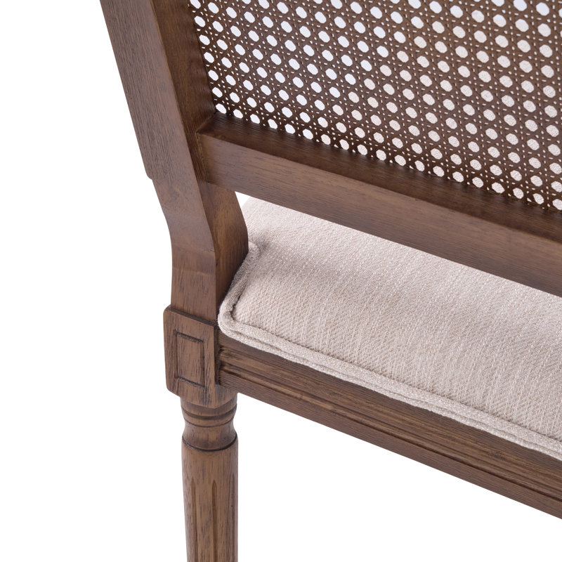 Chaise de salle à manger, 2, Beige, Walnut