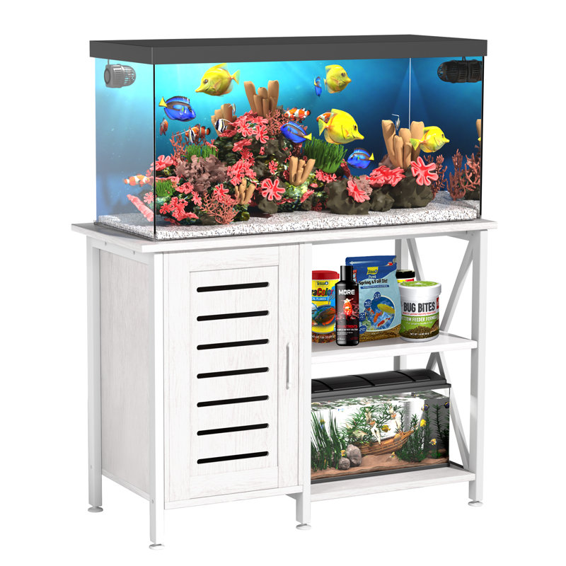Support d'aquarium 40-50 gallons, support d'aquarium robuste avec armoire - blanc